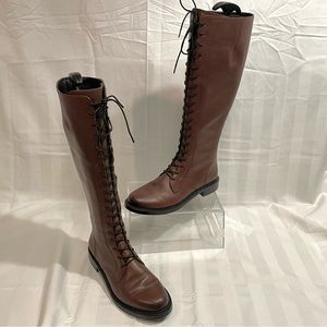 Sam Edelman Nance Lace Up Tall Boots | Women's 9 | Knee-High | Leather